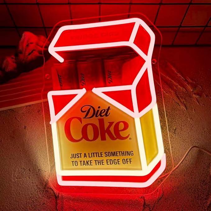 Fridge Cigs Neon Sign, Dimmable Drink Light For Wall Decor, Decor Neon Signs For Business Man Cave, Bar, Shop, Bedroom, Gifts For Christmas, Birthday