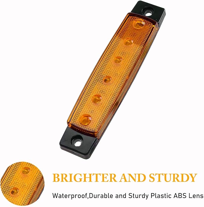 PSEQT LED Boat Interior Lights Marine Courtesy Light Strip Deck Transom Cockpit Navigation Lighting Waterproof for Fishing Pontoon Kayak Yacht Sailboat (Amber 10Pcs)