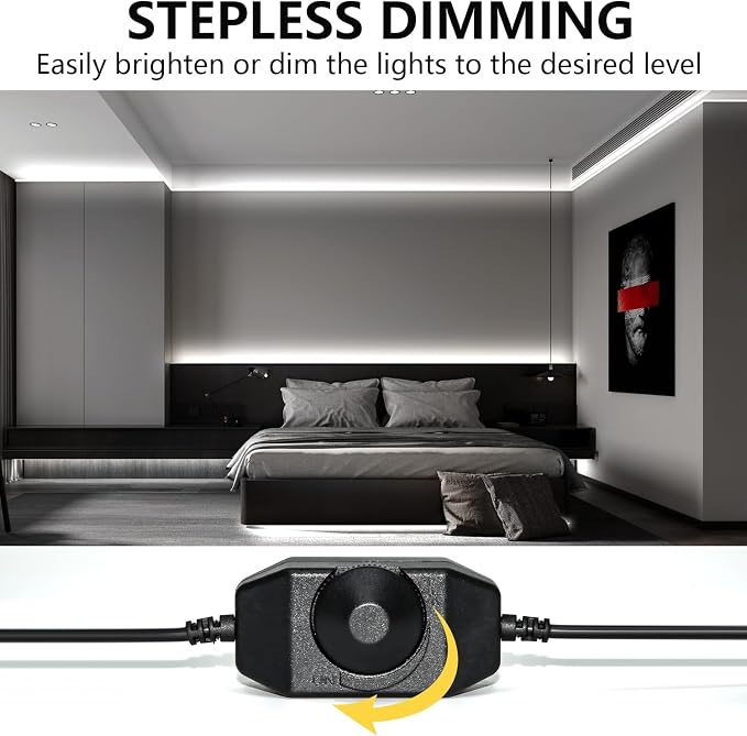 LED Strip Lights 100ft Dimmable 6000K Bright White Strip Lighting, 30M 1800 LEDs 2835 Flexible Ribbon Light, 12V LEDs Tape LED Lights for Bedroom,Kitchen, Home Decoration