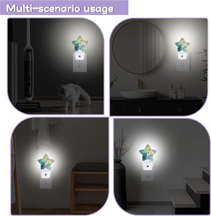 Night Light,Abstract Flowers Night Lights Plug into Wall Spring Floral Decorations for Bedroom Bathroom,Dusk to Dawn Sensor Kitchen Hallway Stairs Energy Efficient Desk Lamp