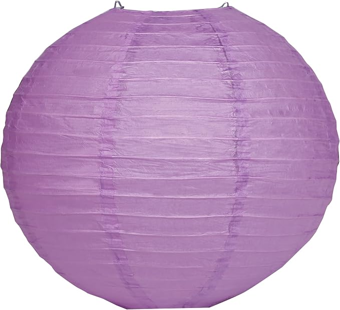 Pack Of 6 Round Paper Lanterns Lamp Wedding Birthday Party Decoration (Lilac, 6"/15CM)