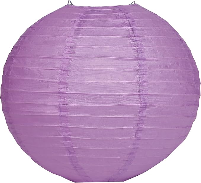 Pack Of 6 Round Paper Lanterns Lamp Wedding Birthday Party Decoration (Lilac, 4"/10CM)