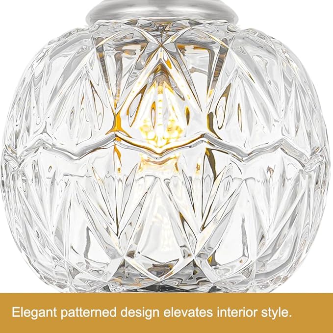 Brushed Nickel Bathroom Vanity Light Fixture Vintage Style - 4 Light G9 Bulb Compatible, 30" Wide Bathroom Lighting Over Mirror with Hand-Etched Glass Shades, Easy Mount for Makeup Area