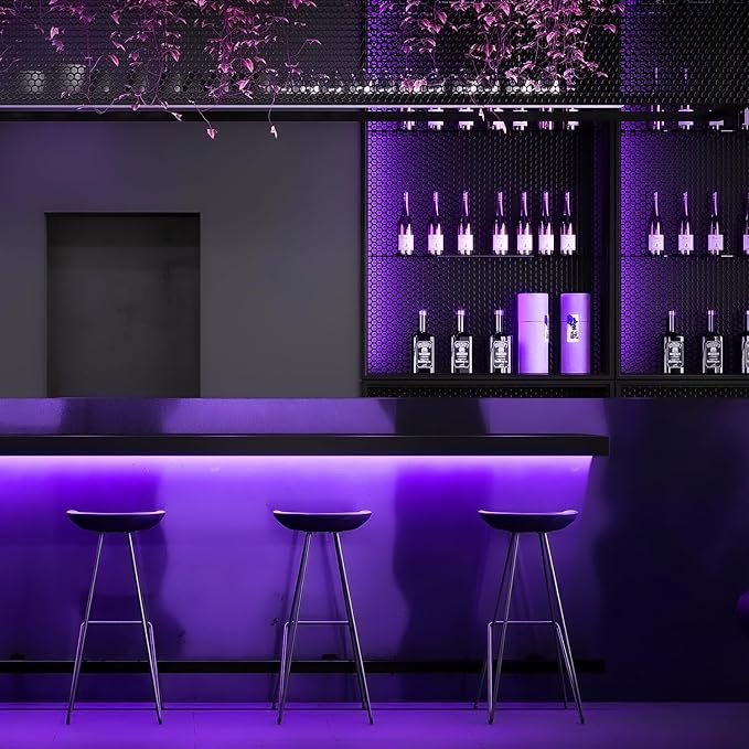 iNextStation Purple LED Light Strip 16.4FT LED Rope Light (with DC12V Plug) | IP65 Waterproof Flexible Silicone Neon LED Lights with Dimmer, 0.98Inch Cuttable LED Lights Strip for DIY, Home, Party Decor