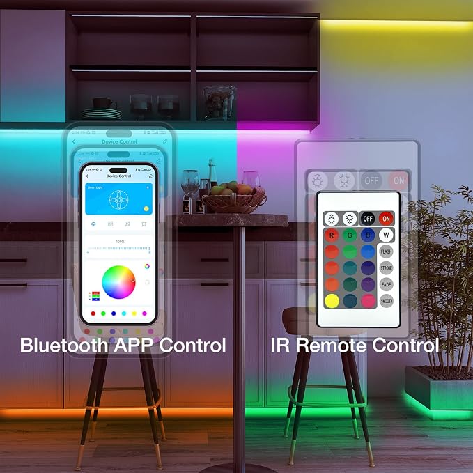 DAYBETTER Smart RGB Led Strip Lights, 150ft Led Lights for Bedroom with App Control, Multicolor Changing Led Light Strips Apply for Home Decor, Living Room, Kitchen, Home Party Decoration