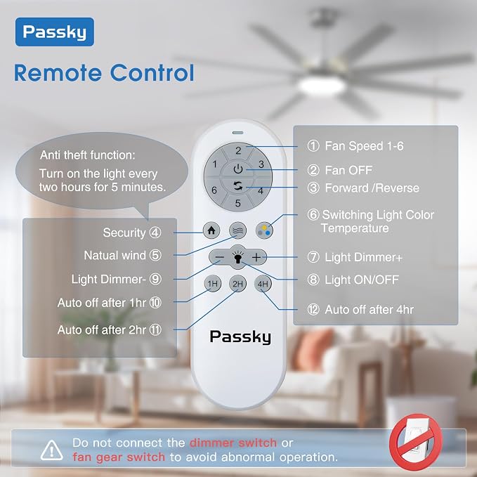 80 Inch Ceiling Fans with Lights and Remote, Nickel Modern Ceiling Fan | Reversible DC Motor, Timer, 3CCT, Dimmable, Quiet, Ceiling fan For Living Room, Patio Farmhouse, Indoor/Outdoor