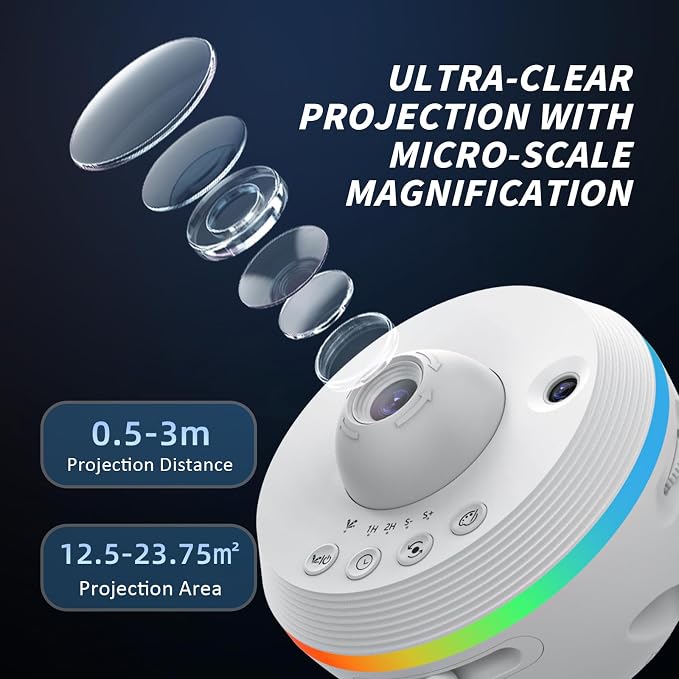 Galaxy Projector, Star Projector Planetarium with 13 Disc for Bedroom Deko | 5K HD Projection • Dynamic Meteor • RGB Ambient Light Strip • Auto Timer • Expandable Slide Set • Gift for Kids & Adults
