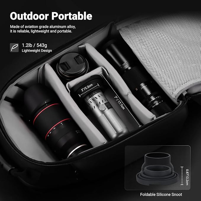 NEEWER BASICS 20W RGB Photography Flashlight with 4 Colors/20 Gobo Filters, Built in 49.95Wh Battery, 6300K CRI95+ Portable LED Spotlight Ambient Sunset Light for Video Recording Studio Lighting, FL20