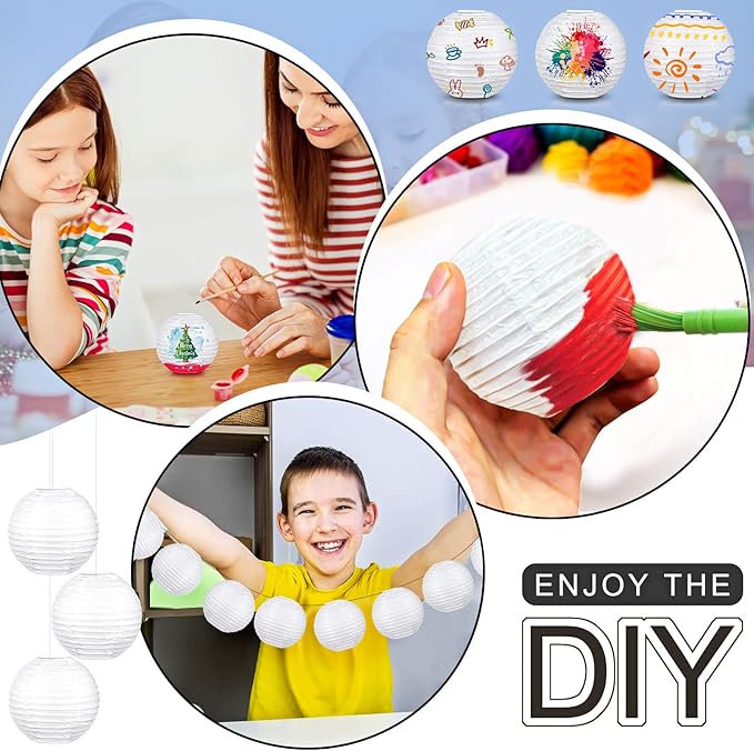 20 Pcs Chinese Japanese Paper Lanterns 3 Inches Decorative Hanging Ball Paper Lanterns Lamps for Wedding Birthday Party Shower Home Decorations(White)