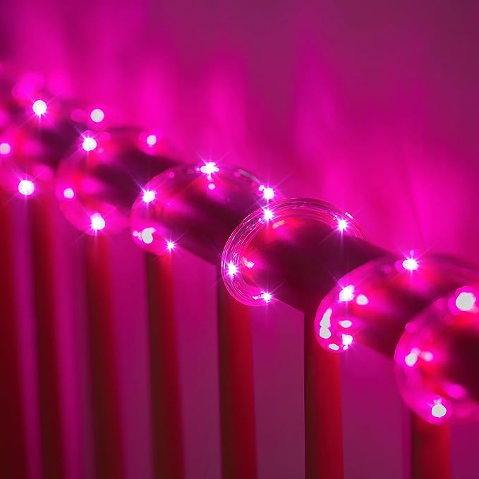 Waterproof LED Rope Lights, Connectable & Flexible with 8 Modes, Outdoor Lighting for Deck, Garden, Pool, Patio & Christmas Decor (Pink, 50ft)