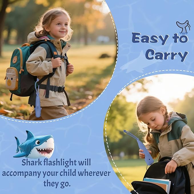 Kids Silicone Flashlight, Dimmable Flashlight for Toddlers Kids Boys Girls, Rechargeable Hanging Night Light for Camping, Night Walks and Home Use, Fun Animal Themed Portable Torch