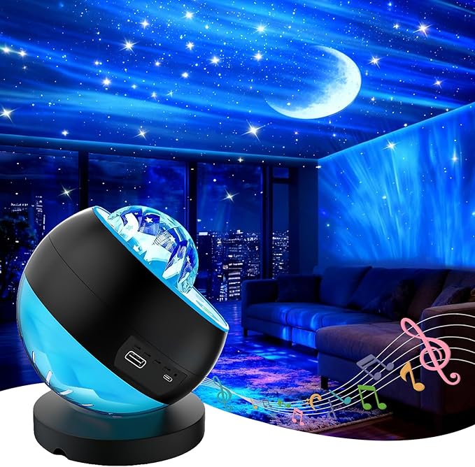 Galaxy Projector,Northern Lights Projector,3 HD Projection Lenses,Galaxy Projector for Bedroom,16-Color Moon Projector,Bluetooth Speaker Projector Light,Star Projector,Kids Bedroom Decor,Teen Gifts