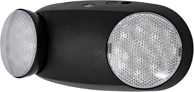 GZRUIYANG Emergency Lights with Battery Backup, 1 Pack Emergency Light, LED Commercial Emergency Lights, UL Listed, AC 120/277V, Hardwired Emergency Exit Light Fixtures for Business - (Black)