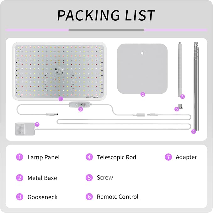 36W Grow Lights with Stand, Full Spectrum LED Plant Light, 12-59 Inch Height Adjustable Growing Lamp with Auto On/Off Timer 4H/8H/12H, 4 Dimmable Brightness | 252 LEDs Full Spectrum Plants Growing Light, 12-60" Height Adjustable Floor/Desk Lamp, 4 Dimm...