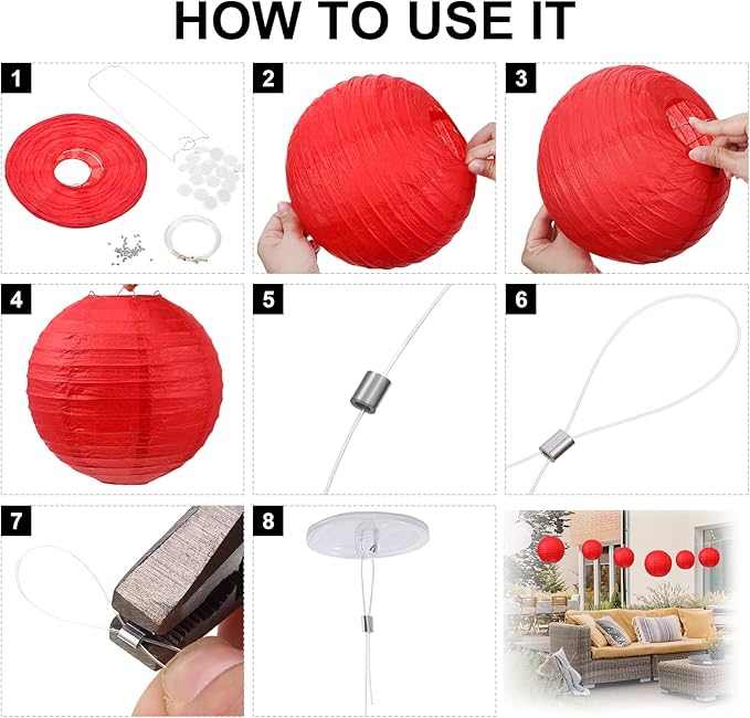 Pelopy 18 Pcs Paper Lanterns 4/6/8/12 Inches Round Chinese Japanese Paper Lanterns for Indoor New Year Valentine's Day Wedding Birthday Party Decorations(Pink,4/6/ 8/12 Inch)