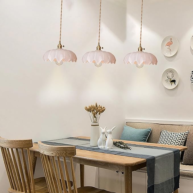 Milk White Glass Pendant Light Fixtures Medium 9.8 Inches Lampshade Gold Brass Finish and Switch Vintage Pendant Ceiling Lamp Copper Pendant Lighting (Milk White)