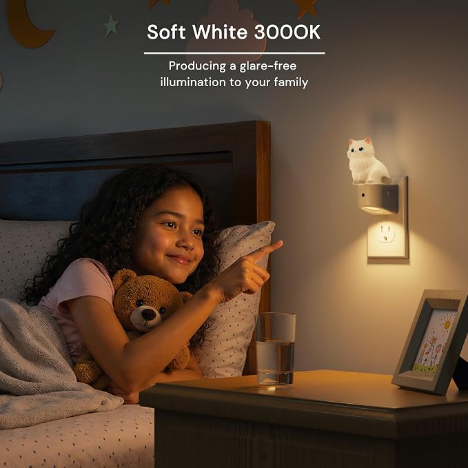 L LOHAS LED Night Light for Kids,Dusk to Dawn Sensor,RGB+Soft White 3000K | Kids Night Light, Night Lights ,3D Cute Ragdoll Cat,Birthday Gift Nightlight for Kids, Room Decor