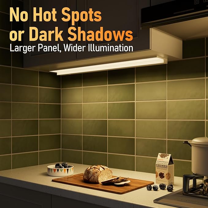 TORCHSTAR 2-Pack Ultra-Slim LED Under Cabinet Lighting Fits 36" Cabinets | 5CCT, Hardwired & Plug-in, 20W 1500LM, 120V CRI90 Linkable Dimmable Thin Under Counter Lights for Kitchen, ETL T24, White