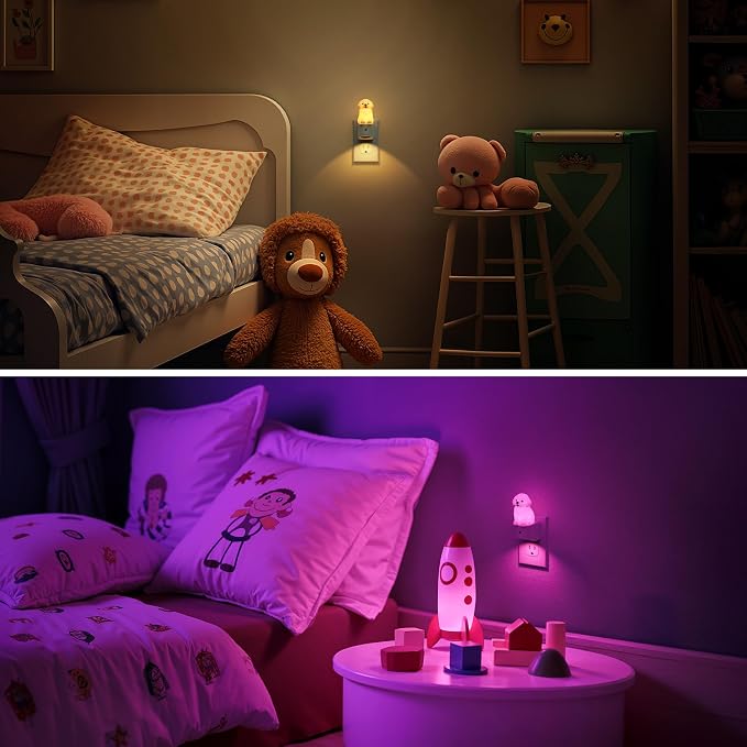 L LOHAS LED Night Light for Kids,3D Cute Puppy Night Lights | Golden Retriever with Dusk to Dawn Sensor, RGB+Soft White 3000K,Dog Night Light,Birthday Gift Nightlight for Kids
