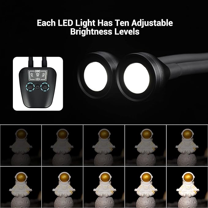 LED Macro Arm Light with 10 Level Ajustable Brightness,CRI 95+ 5600K Macro Photography Lighting Support Type-C Charge for DSLR Mirrorless Camera for Insect Plant Jewelry Close-up Shooting