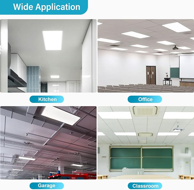18Pack 2x4 LED Flat Panel Light, Drop Ceiling Light Fixture 6600LM | 50W Selectable Color Temperature 4000K/5000K/6000K, 5-100% TRIAC Dimmable, Recessed Back-lit Fixture for Office