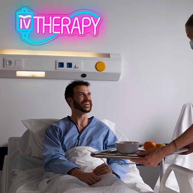 IV Therapy Neon Signs for Wall Decor,Dimmable Nurse Medical Spa Salon Neon Sign,USB Neon Light for Room Nurse Man Cave Bedroom Kid Birthday Party Gifts(15.7 * 7in)