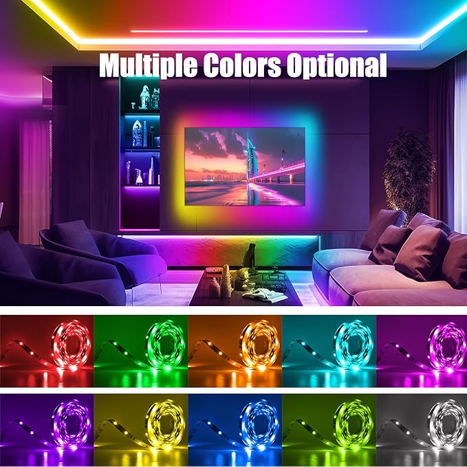 roperry 70FT Outdoor LED Strip Lights,IP68 RGB LED Lights with Remote and APP Control, Outdoor Strip Lights for Pool, Balcony, Roof, Garden, Stairs (1 Roll)