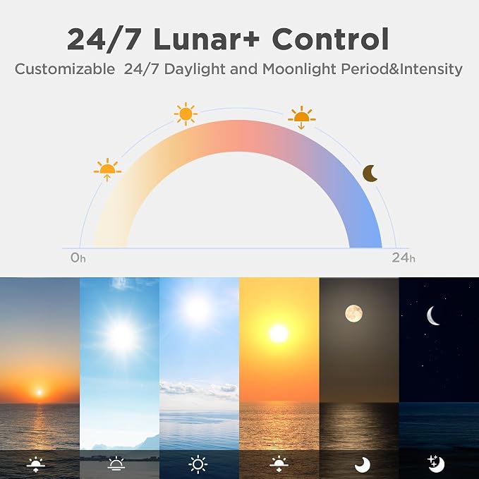 Finnex Stingray 3 Aquarium LED Light, 24/7 Lunar+, Controllable, Extendable Legs