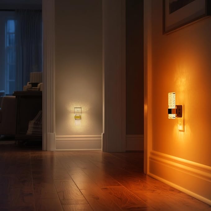 LED Night Lights Plug into Wall, 3 Level Dimmable Night Light | Bubble Decorative Nightlight, Dusk to Dawn Sensor, Wall Sconce-Style Design Nightlights for Bathroom, Hallway, 3CCT