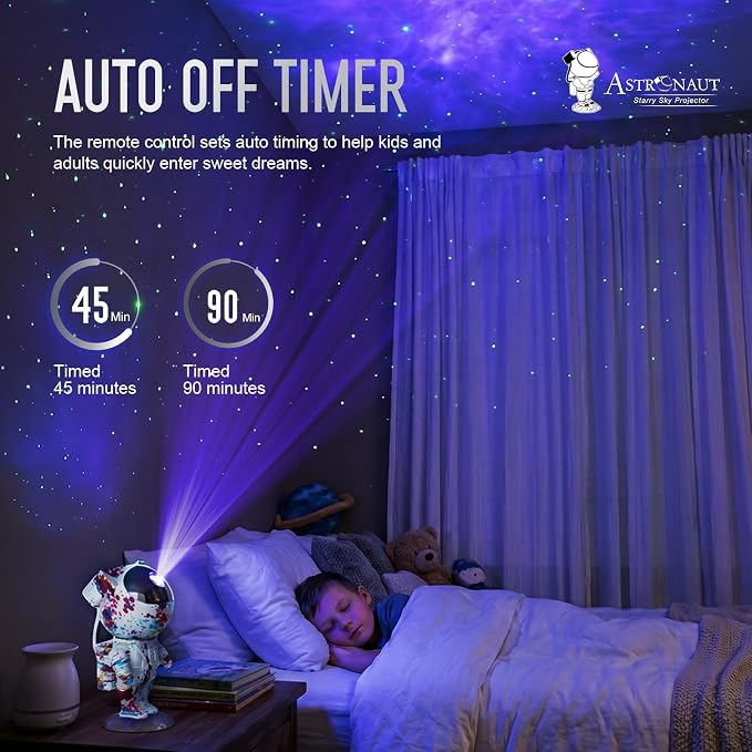 Mooyran Star Projector Galaxy Night Light - Astronaut Space Projector with Remote & Timer Starry Nebula LED Lamp for Bedroom Kawaii Kids Room Decor for Birthday & Gifts