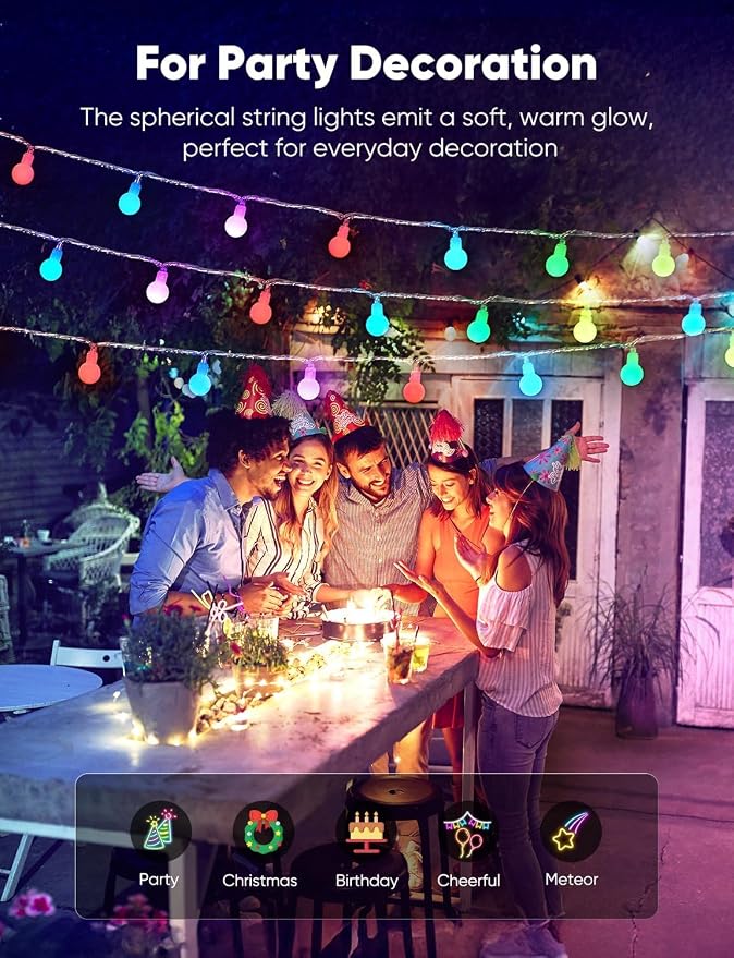 Minetom Color Changing Globe String Lights, 33 Feet 100 Led Fairy Lights Plug in with Timer Remote, Christmas Lights for Camping Dorm Party Wedding Indoor Outdoor Decoration (16Color + Multicolor)