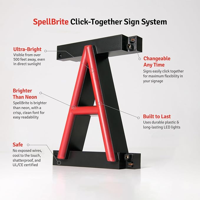 LED Neon CHECK OUT Sign for Business - Red, 34" x 6" | Ultra-Bright Click-Together Signage for Hotels & Motels, with Visibility from 500 ft - 8 Animations, 6 Brightness Options