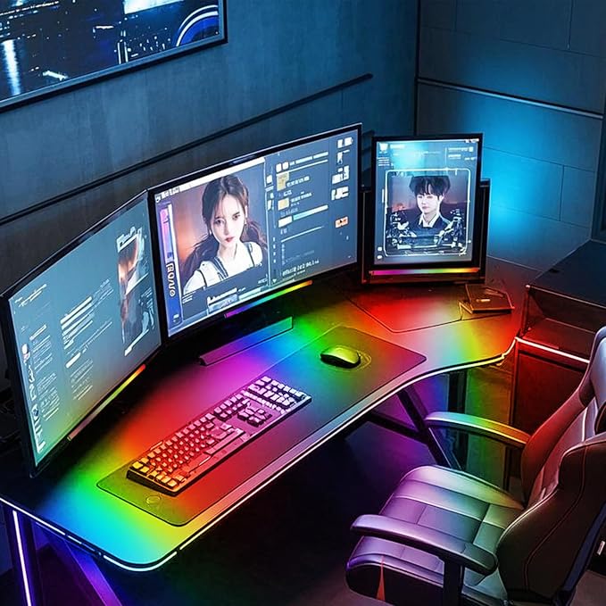 Generic 2-in-1 RGB Monitor Light Bar, RGB LED Gaming Atmosphere Light, USB Powered, Multi-Colour LED, Table Mount