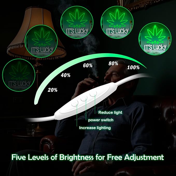 Leaf Weed Neon Sign Dimmable LED Green Neon Light for Wall Decor | USB Powered Green Leaf Neon Light for Man Cave Bedroom Game Room Bar Club Party Hotel Restaurant Christmas Gift Decor