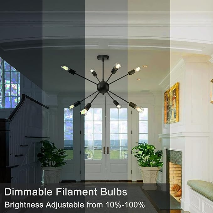 dalattin 12 Pack A19 Vintage LED Edison Bulbs, Dimmable, 60W Equivalent, High Brightness 5000K Daylight, Ultra-Bright, 8W E26 Standard Base, 800 Lumens, CRI80+, Clear Glass Filament Bulb for Home