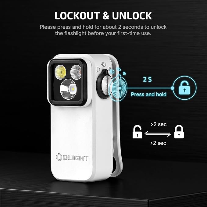 OLIGHT Oclip Pro Rechargeable EDC Clip-on Flashlight, White | Red Light, 500 Lumens Floodlight, Spotlight, Pocket-Sized, USB-C Charging, Magnetic, for Work, Signaling, Outdoor or Home Use