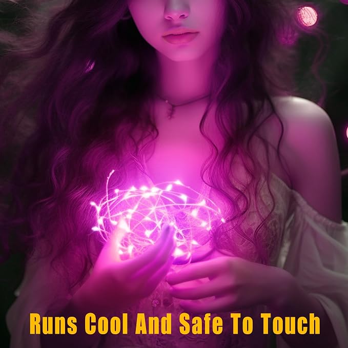 6 Pack Fairy Lights Battery Operated 10ft Silver Wire 30LEDs Pink | No Remote,Battery Operated Fairy Lights,Waterproof Silver Wire, Micro Starry Lights for DIY Wedding Centerpiece Table Décor