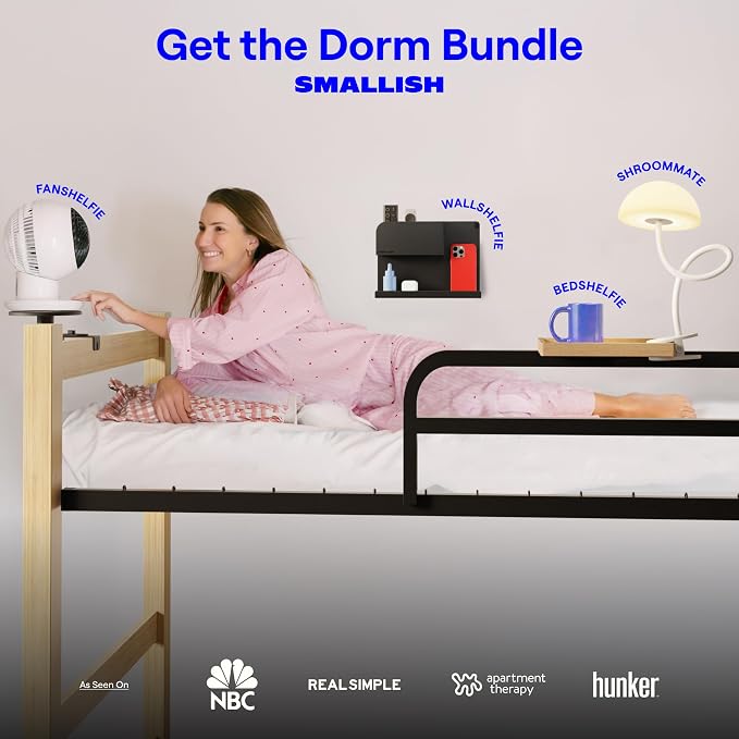 Shroommate Clip On Light for Dorm Room - 2.0 (White) | Bed Headboard Lamp, Bedside Table Lamp Dorm, College Dorm Room Essentials, Night Light Kids Nursery, MultiColor LEDs