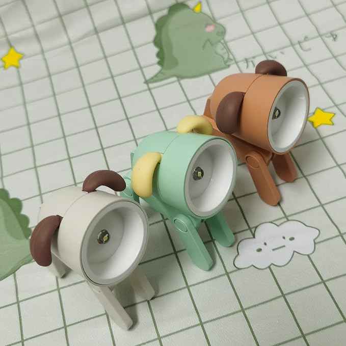 Cute Night Light for Kids, Mini Led Table Desk Lamp, Decorative Lamp Indoor Nightstand, Animal Pet Nightlights, Christmas Decorate Birthday Gifts for Children, Students (Dog 3 Colors-B)