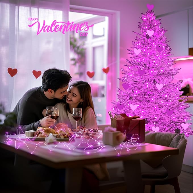 JMEXSUSS 200 LED Room Fairy Lights, 66 ft Pink Lights Outdoor Waterproof | 8 Modes Pink String Lights Indoor with Wheel, Remote Control Twinkle Christmas Lights Plug in for Christmas bedroom Decor