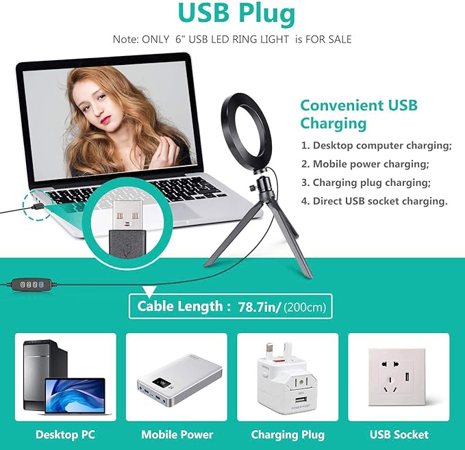Ring Light OEBLD Dimmable with 3 Light Modes & 10 Brightness Level LED Ring Fill Lights for Phone Live Stream Makeup YouTube Shooting(B(only 10'' Ring Light))