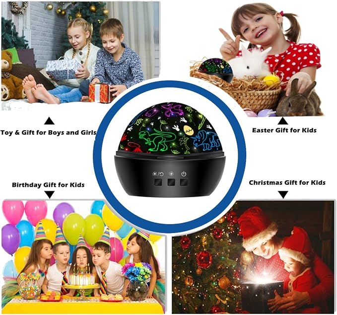 Dinosaur Night Light Toys for 3-8 Year Old Boys,2 in 1 Dino Projection for 2-10 Year Kids,Boys Girls Gifts,Suitable for Chirstmas Xmax Easter Birthday