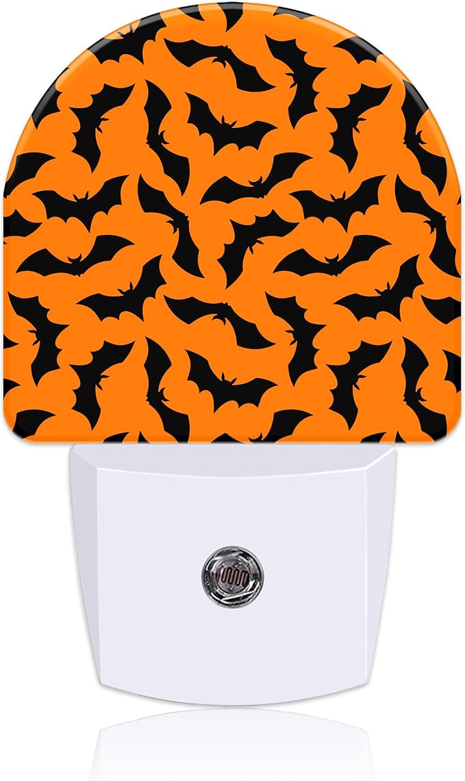 Plug in Night Lights Halloween Bats Night Light with Dusk to Dawn Sensor Night Light for Kid Girls Boys Women Men Room Decor, Hallway, Kitchen, Bathroom, Nursery, Stairs