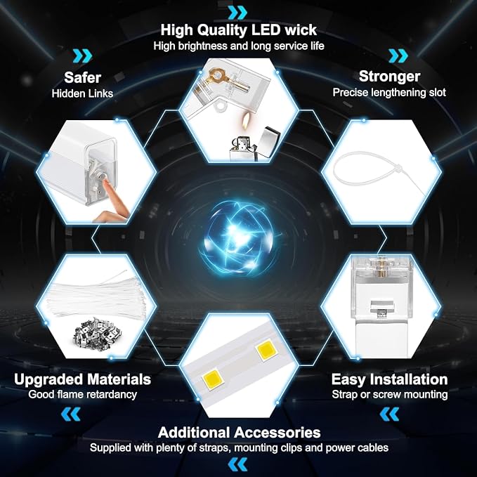 FERUERW Hexagon Garage Lights with Rectangle Frame, 3 Color Temperature | 2700/4300/6500K Adjust Color Temperature, for Garage, Shop, Basement, Car Detailing Shop etc. with Mounting Clip