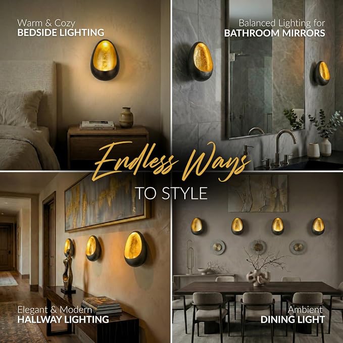 Ember Metal Wall Candle Sconce Set of Two Wall Candle Holders - Set of 2 Handcrafted Decorative Tea Light Sconces for Living Room Gold Tea Holder