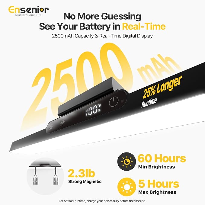 14" Rechargeable Vanity Light Bar, Makeup Mirror Lights with Remote Control | Stick on, Dimmable, Eye-Friendly, 3 Colors CRI85+, Battery Display, Wireless, Magnetic 130° Rotatable, 2500mAh