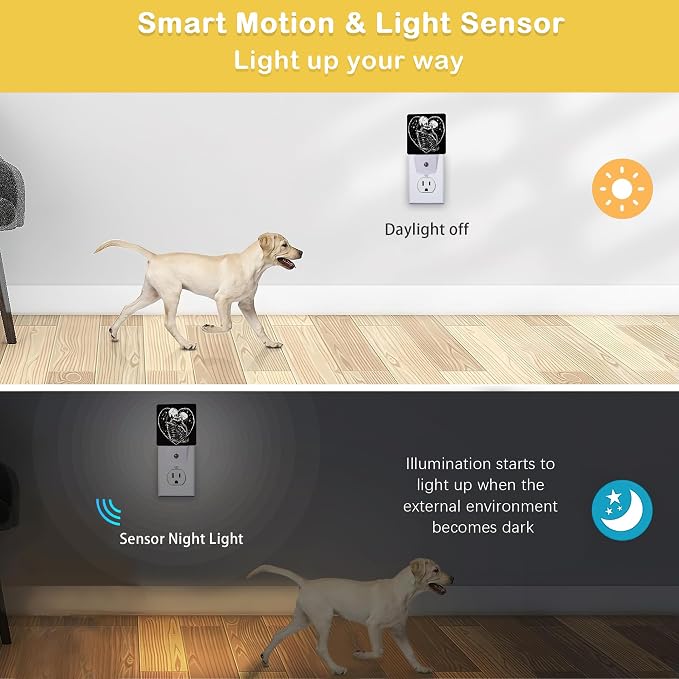 Skull Skeleton Love Night Light,Plug in Night Light, Dusk to Dawn Sensor Nightlights for Stairway/Hallway/Kitchen/Bedroom/Bathroom 0.5W