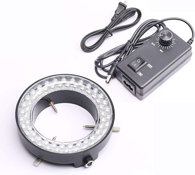 DEVMO 60-LED Adjustable Ring Light Illuminator Lamp for Stereo Zoom Microscope
