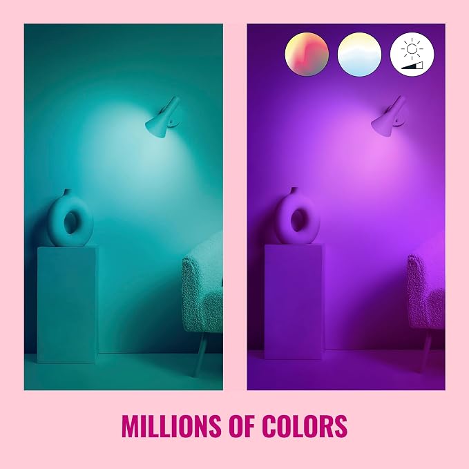 WiZ Connected 40W B12 Color LED Smart Candle-Shaped Bulb - Pack of 1 - E26- Indoor - Connects to Your Existing Wi-Fi - Control with Voice or App + Activate with Motion - Matter Compatible