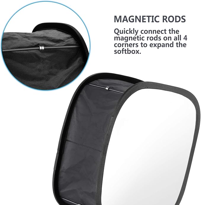 NEEWER LED Light Panel Softbox for 660/530/480 LED Light, Outer 16.3'' x 6.5'', Inner 9.8'' x 8.7'', Foldable Diffuser with Strap Attachment and Bag for Photo Studio Portrait Video Shooting